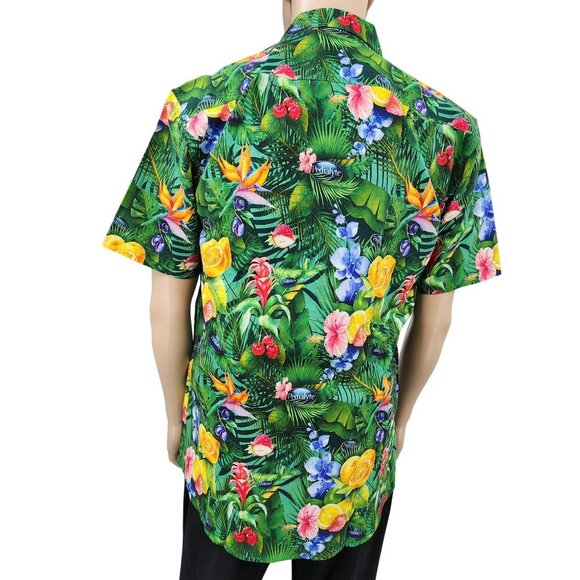 Pedialyte Tropical Print Button-Up Shirt Short Sleeve Cotton & Rayon Large - Picture 3 of 10